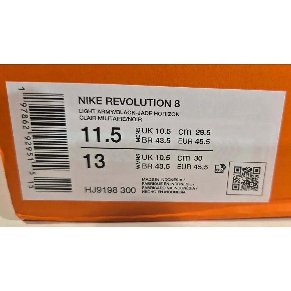 Nike Revolution 8 Running Shoes Men's 11.5 Light Army Black HJ9198-300 NEW